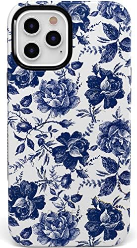 Casely iPhone 12/12 Pro Case | תואם ל- Magsafe | קם לתהילה | מארז פרחוני ורד כחול לבן